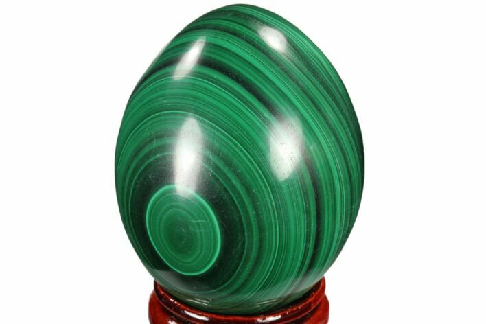 Stunning Polished Malachite Egg - Congo #115299